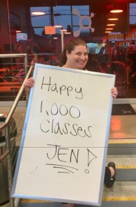 1000 Classes 1000 Class Milestone Celebration Tee Orange Theory